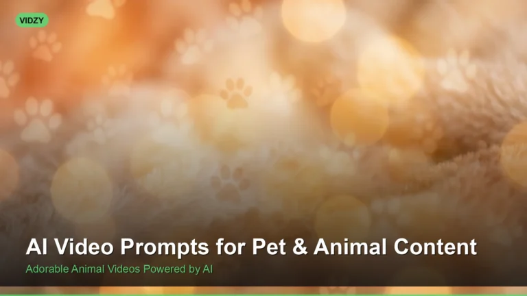 AI Video Prompts for Pet & Animal Content