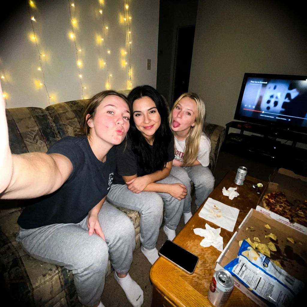 Amateur Girls’ Night Selfie – Casual and Imperfect