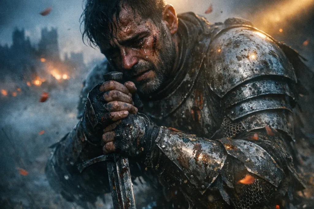 A broken, soul-crushed medieval knight