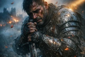 A broken, soul-crushed medieval knight