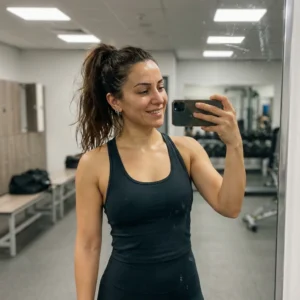 Gym Mirror (UGC realism, no logos)