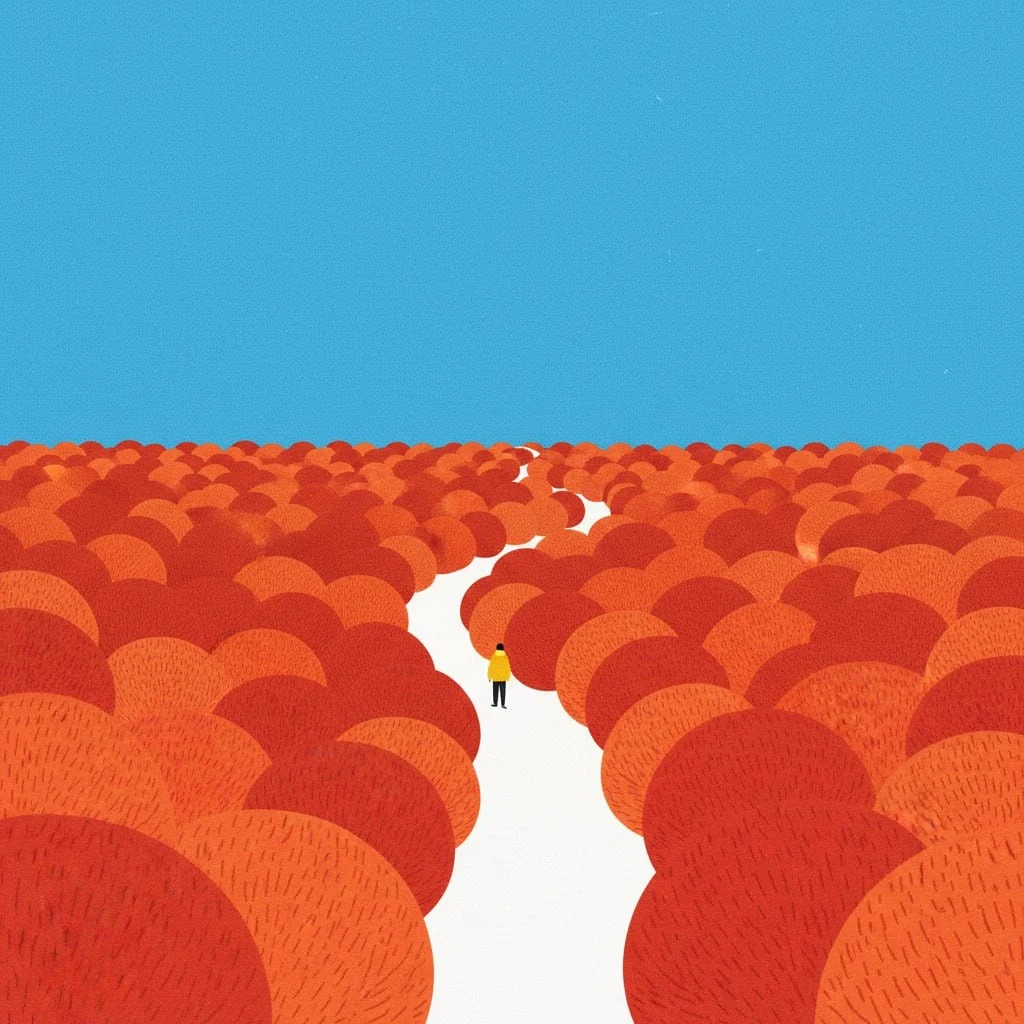 Minimalist Landscape Illustration by Ryo Takemasa