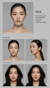 Minimalist Editorial Beauty Analysis with East Asian Model
