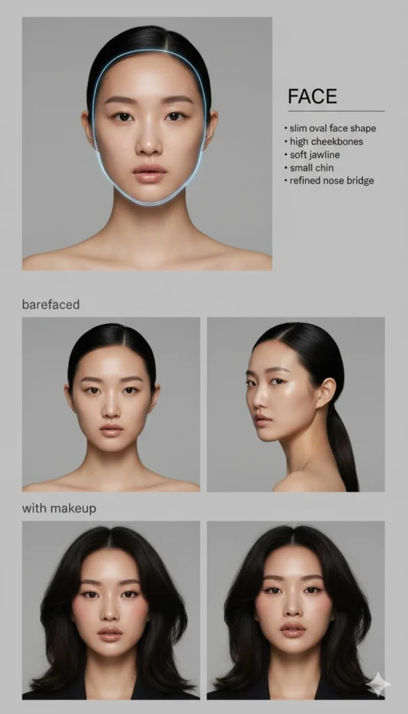 Minimalist Editorial Beauty Analysis with East Asian Model