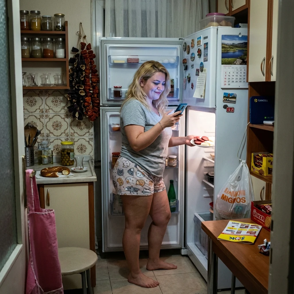 Ultra-Realistic Night Scene in a Turkish Kitchen